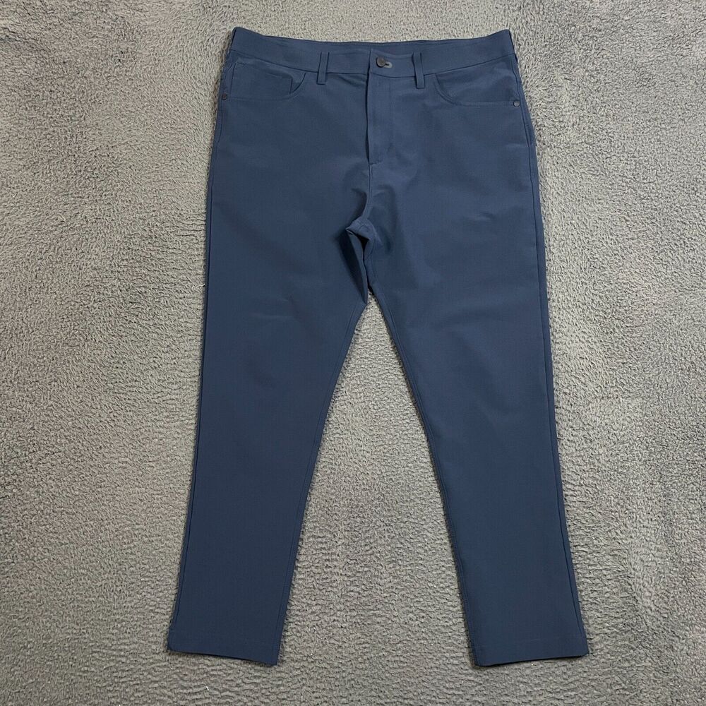 Public Rec Pants Mens 34x30 Blue Dealmaker Slim Straight Fit Chino Stretch
